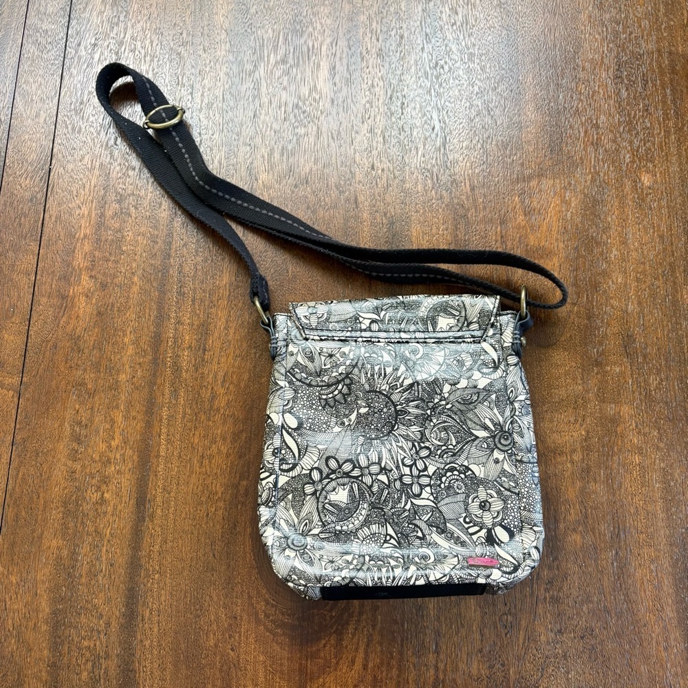 Sakroots Artist Circle Peace Coated Canvas Small Flap Messenger Crossbody Bag - Picture 2 of 8